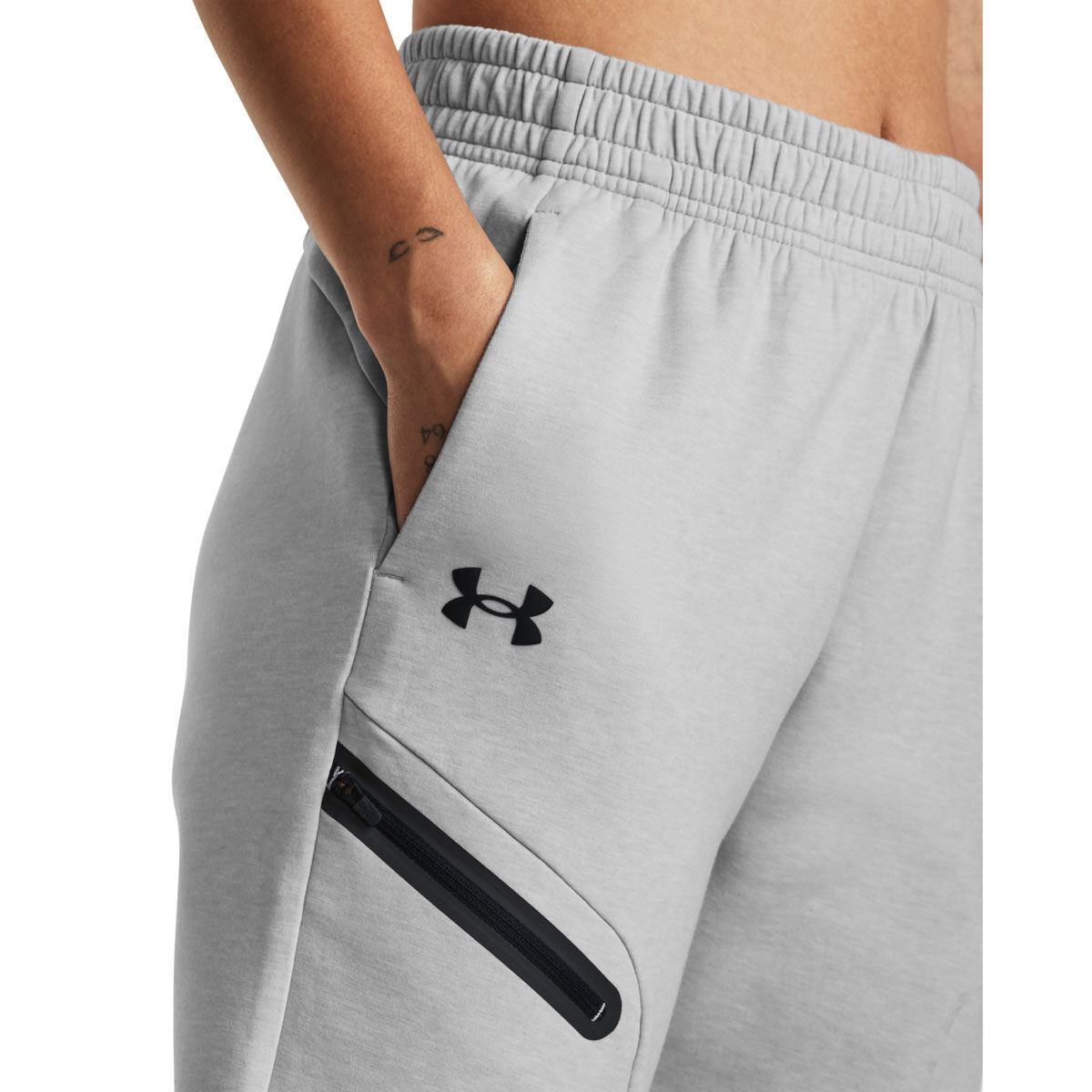 Under Armour Womens Unstoppable Fleece Jogger Pants - Grey slider