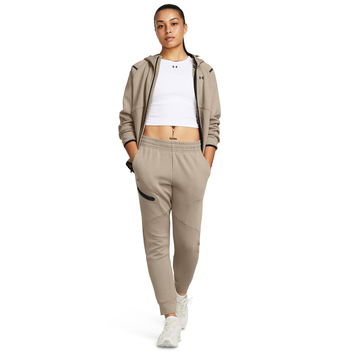 Under Armour Womens Unstoppable Fleece Jogger Pants Taupe XL - Taupe slider