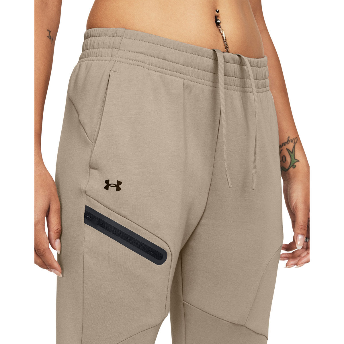 Under Armour Womens Unstoppable Fleece Jogger Pants Taupe XL - Taupe slider