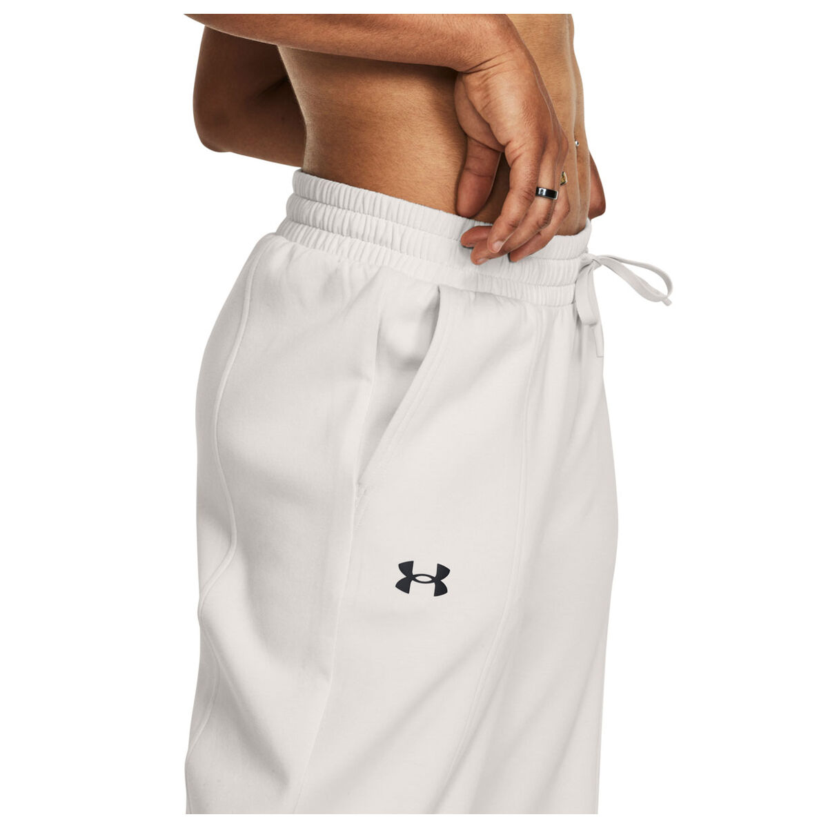 Under Armour Womens Unstoppable Fleece Split Track Pants - White slider