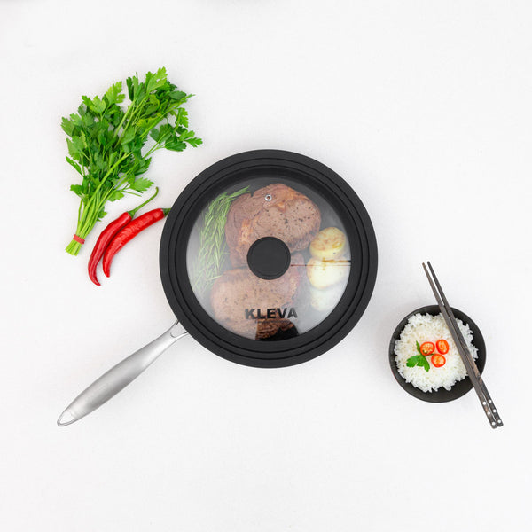 Universal Glass Frying Pan Lid With Soft Touch Rims slider