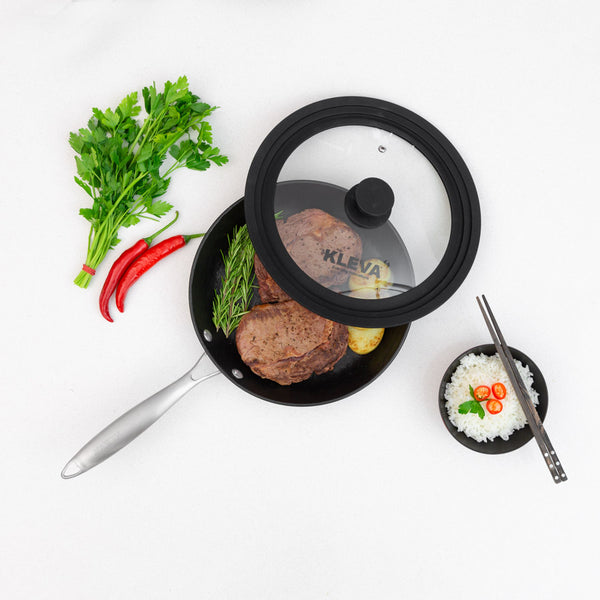 Universal Glass Frying Pan Lid With Soft Touch Rims slider