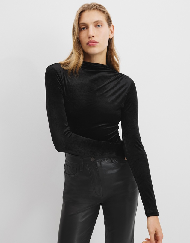 Velvet Bodysuit - Black