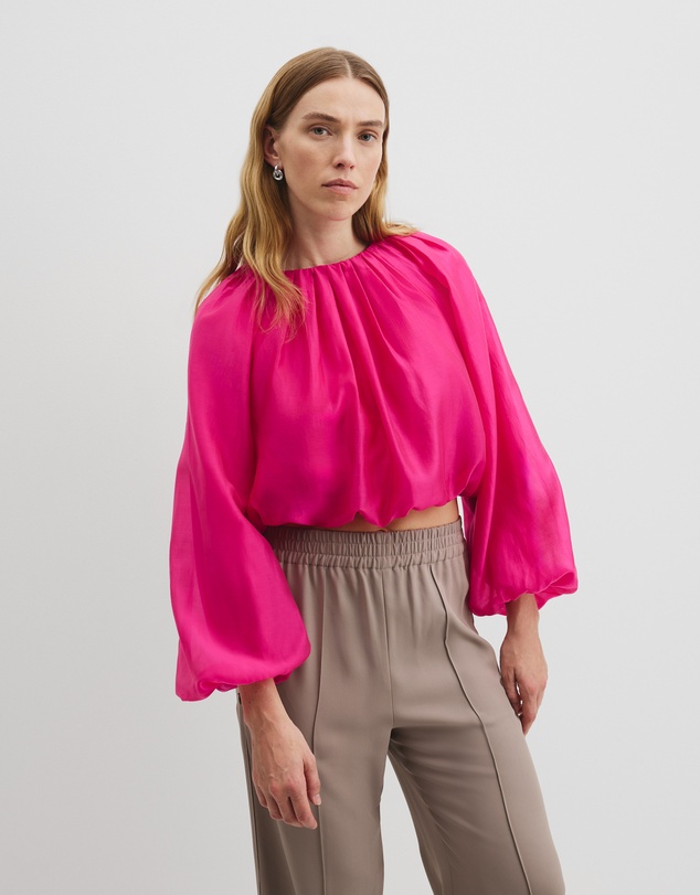 Voluminous Soft Blouse - Raspberry