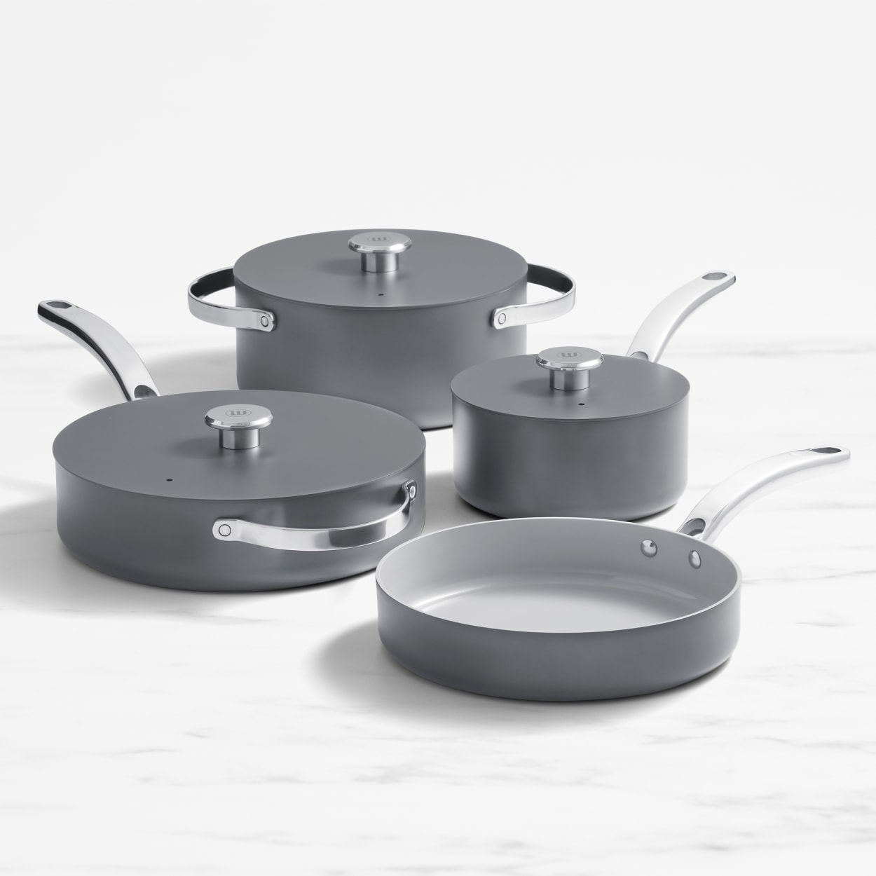 Wolstead Mineral 4pc Non Stick Cookware Set Grey slider