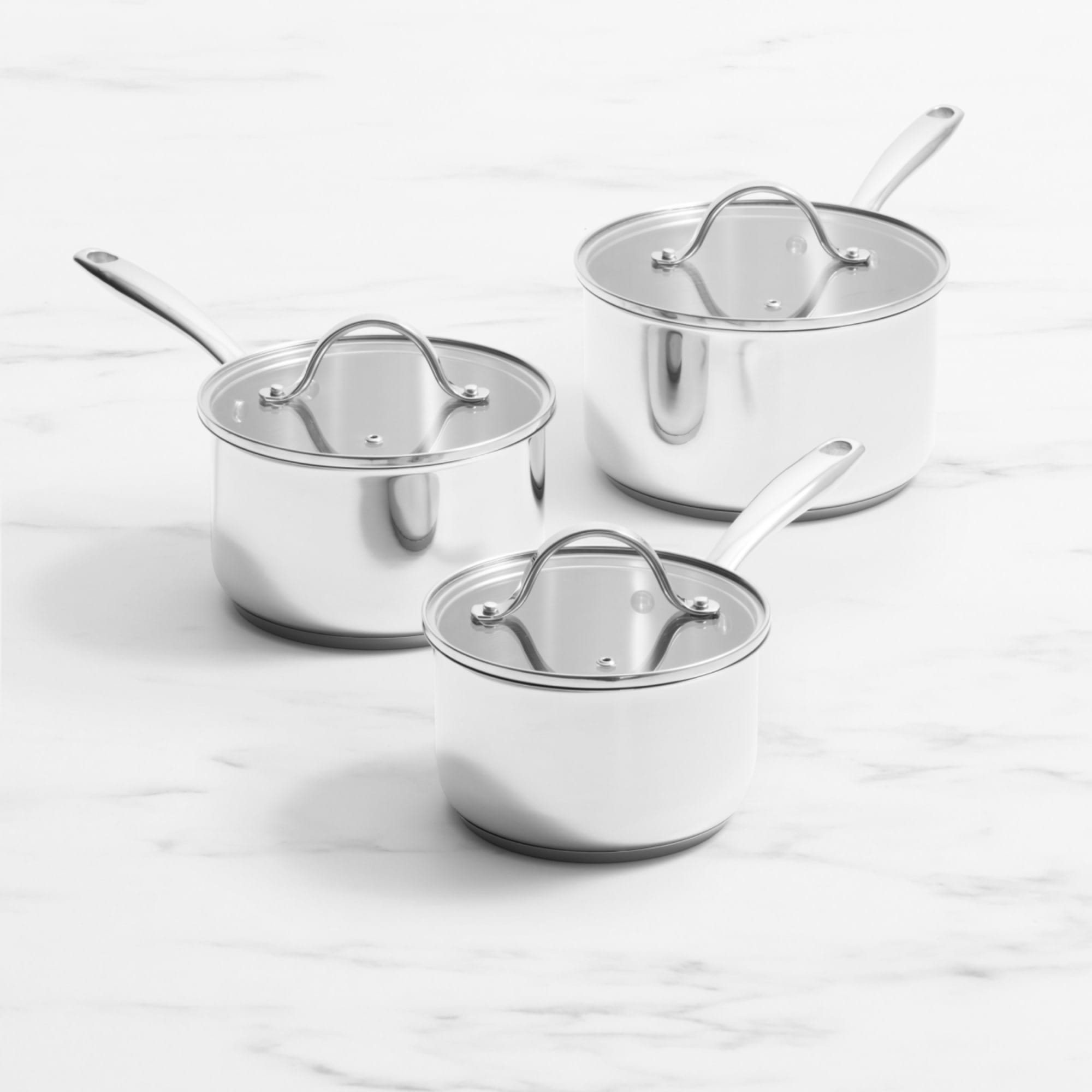 Wolstead Steeltek 3pc Stainless Steel Saucepan Set - Cart slider