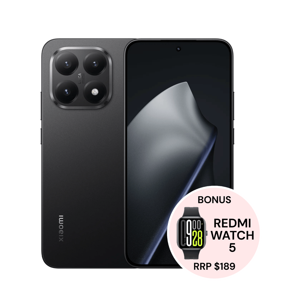 Xiaomi 15T 5G (256GB/12GB, Bonus: REDMI Watch 5, AU Version) - Black slider