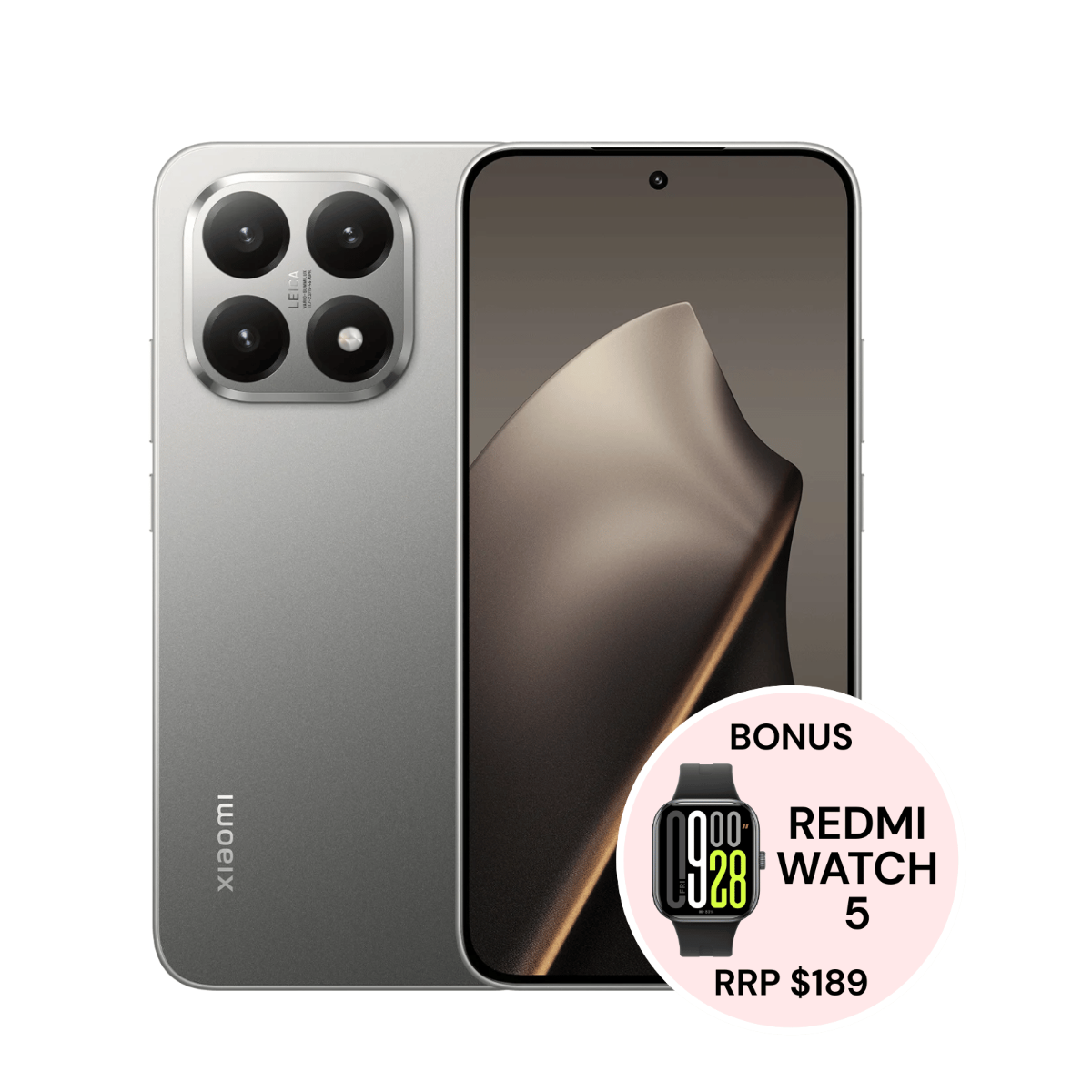 Xiaomi 15T 5G (256GB/12GB, Bonus: REDMI Watch 5, AU Version) - Titanium slider