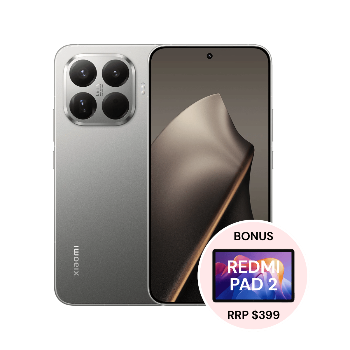 Xiaomi 15T Pro 5G (512GB/12GB, Bonus: REDMI Pad 2 256GB, AU Version) - Titanium slider