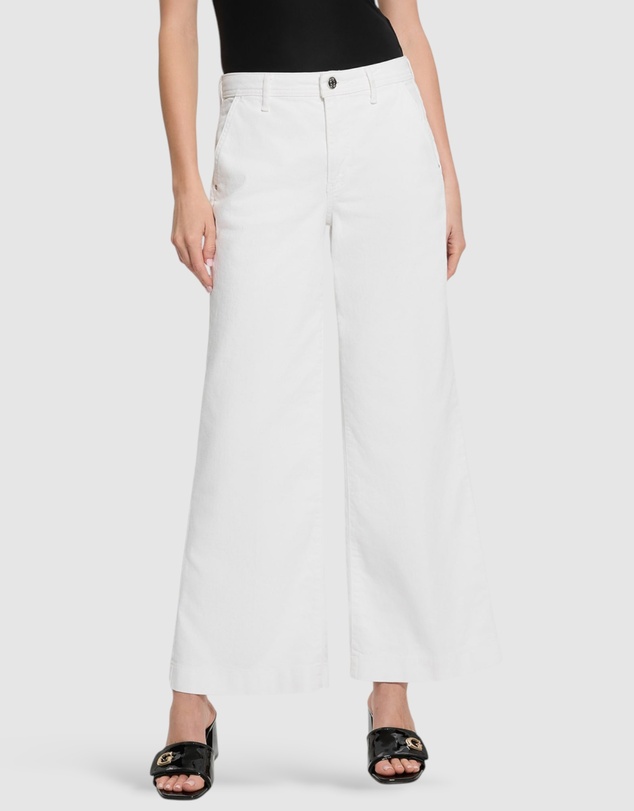 Zoya Wide Leg Pants - PURE WHITE